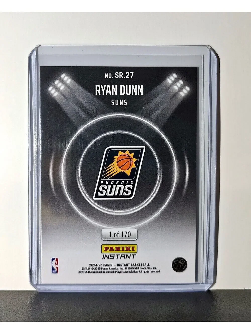 Ryan Dunn Rookie 2024-25 Panini Spotlight Rookies NBA #27 Card Suns 1 of 170